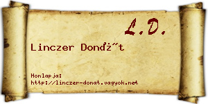 Linczer Donát névjegykártya