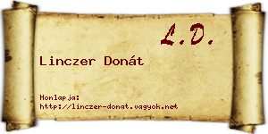 Linczer Donát névjegykártya
